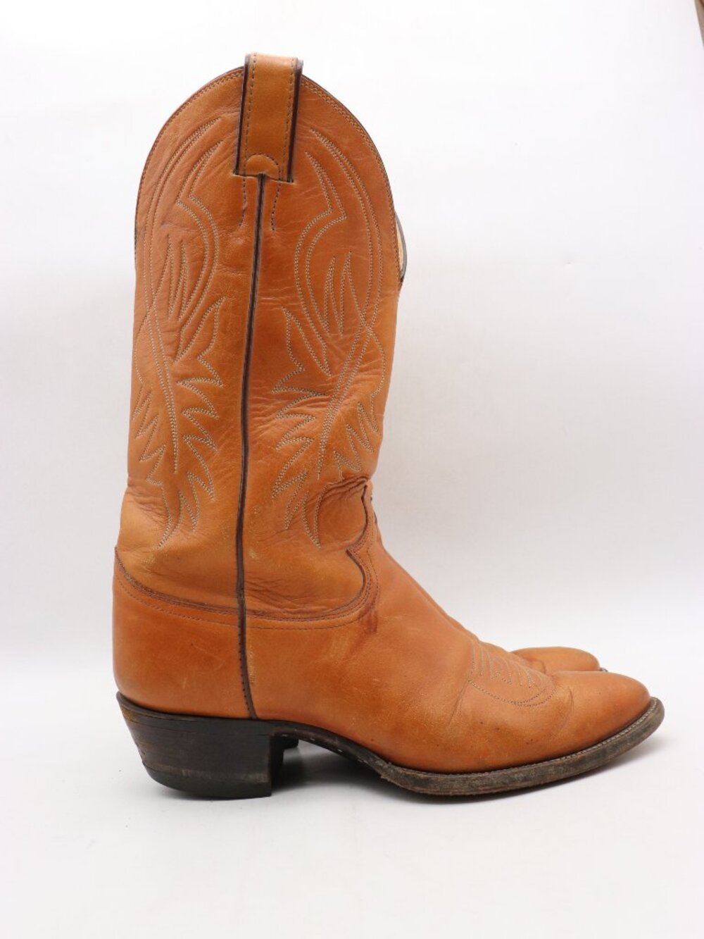 Justin Boots Men's Size 9 D Brown Leather Cowboy Western Boots Made in USA